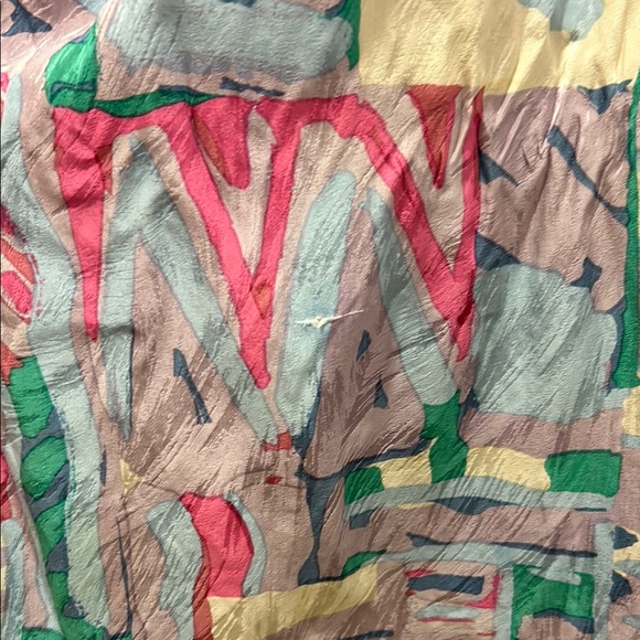 Colorful 80s Geometric Patterned Women's Skirt - Silk - Picture 3 of 3